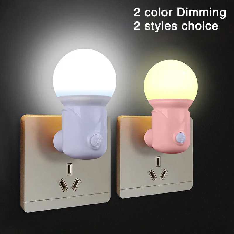 LED Plug-in Nachtlicht 2-farbe Baby Pflege Auge Schlaf Licht Schlafzimmer Steckdose Lichter Energiesparende Nette korridor Lampe Balkon