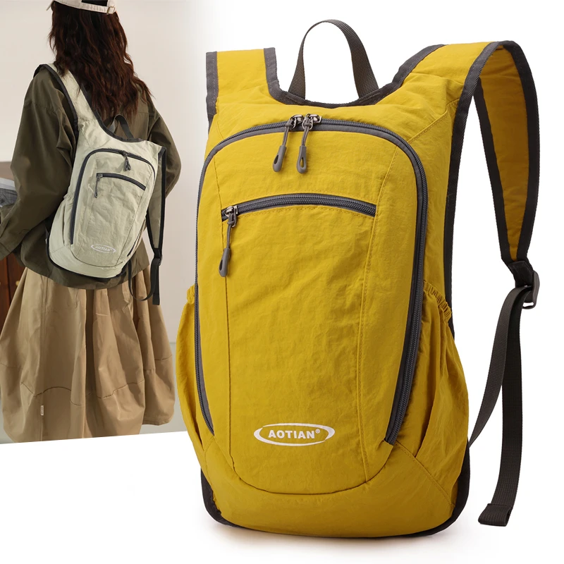 Unisex-Freizeitrucksack mit großem Fassungsvermögen, faltbarer, leichter, langlebiger Outdoor-Wanderrucksack, Pendlertasche aus Oxford-Stoff