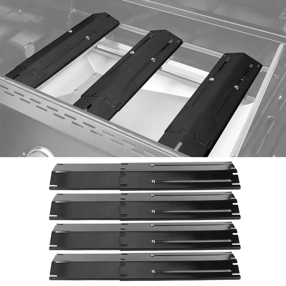 2/4 paar Einstellbare Grill Wärme Platte Schild Wärme Zelt Ersatz Teile Für BBQ Gas Grill Wärme Platte Schild Zelt brenner Abdeckung Image