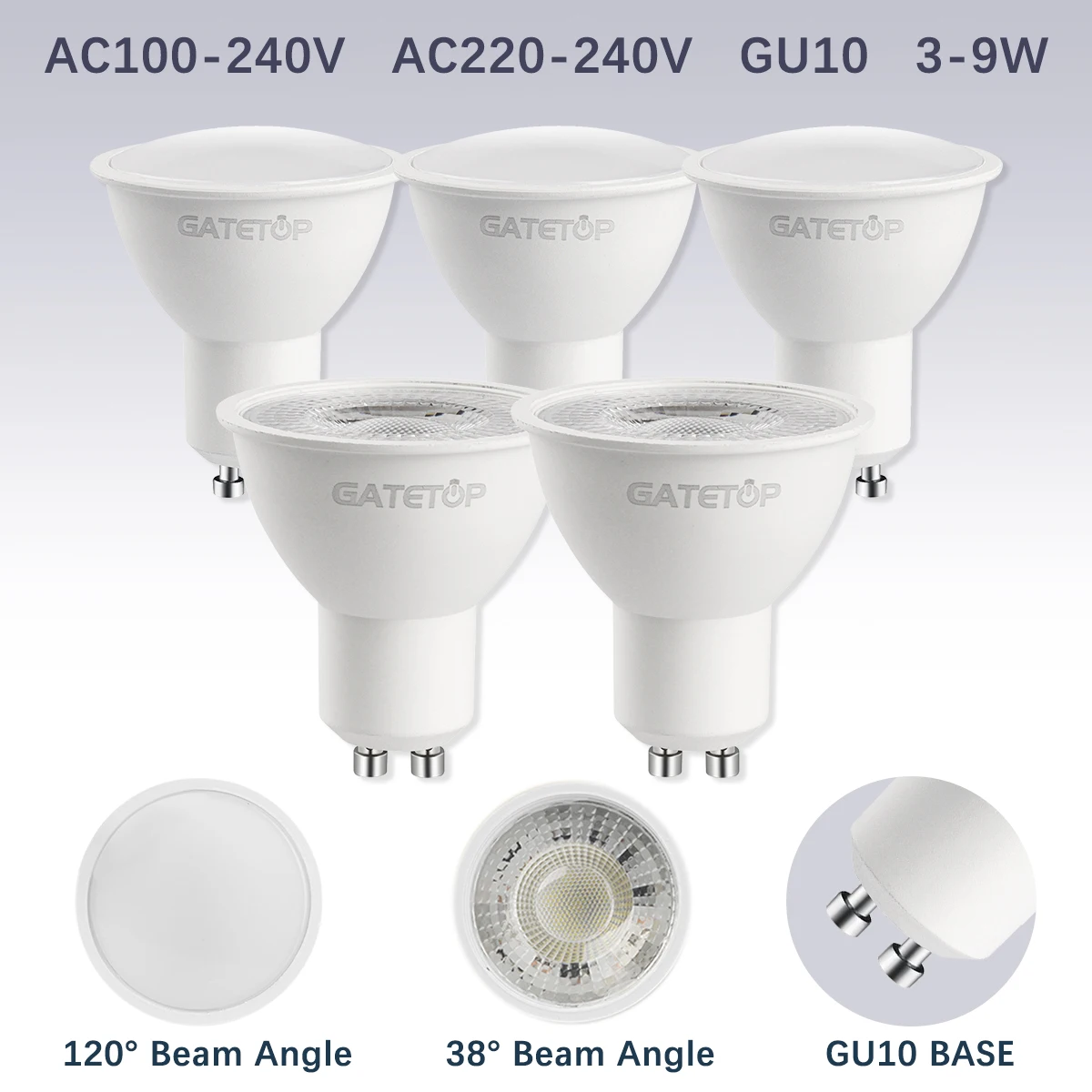 8 stücke Led-lampe Lampen GU10 AC 220 V 110 V Licht Spot Real Power 3 W 5 W 6 W 7 W 8 W 9 W Warm Weiß Kalt Weiß Lampada für Hause Leds Lampe