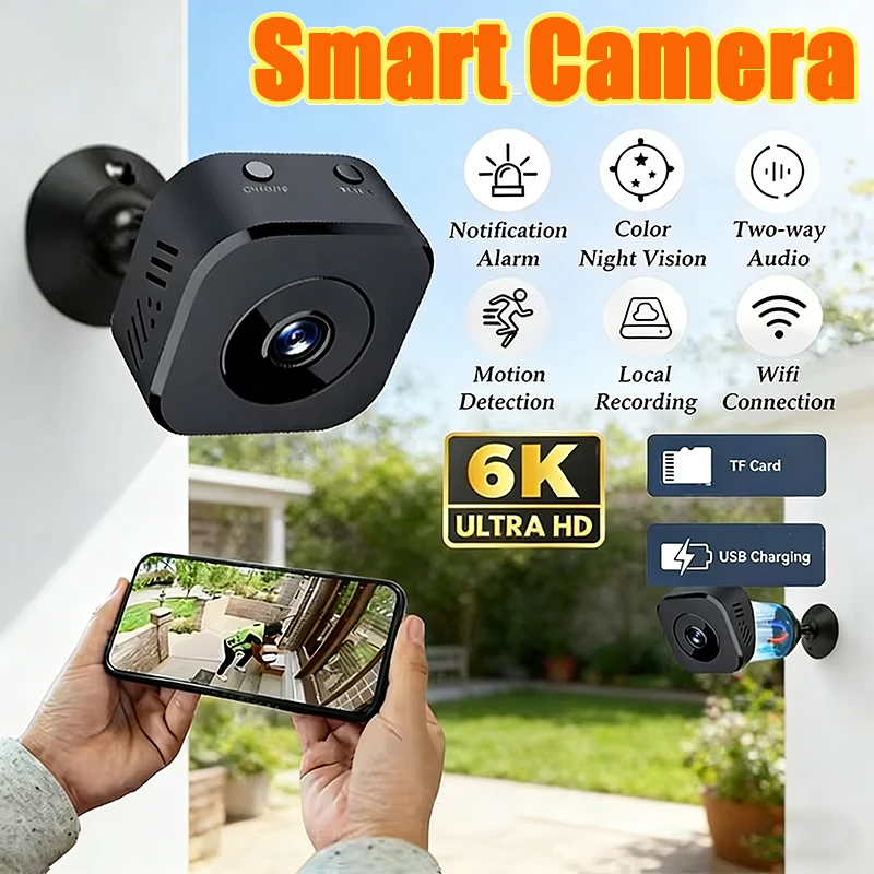 Mini HD 6K Kamera WLAN Drahtlose Überwachung Sicherheitsschutz Fernüberwachung Camcorder Videoüberwachung Smart Home 2026 NEU Image
