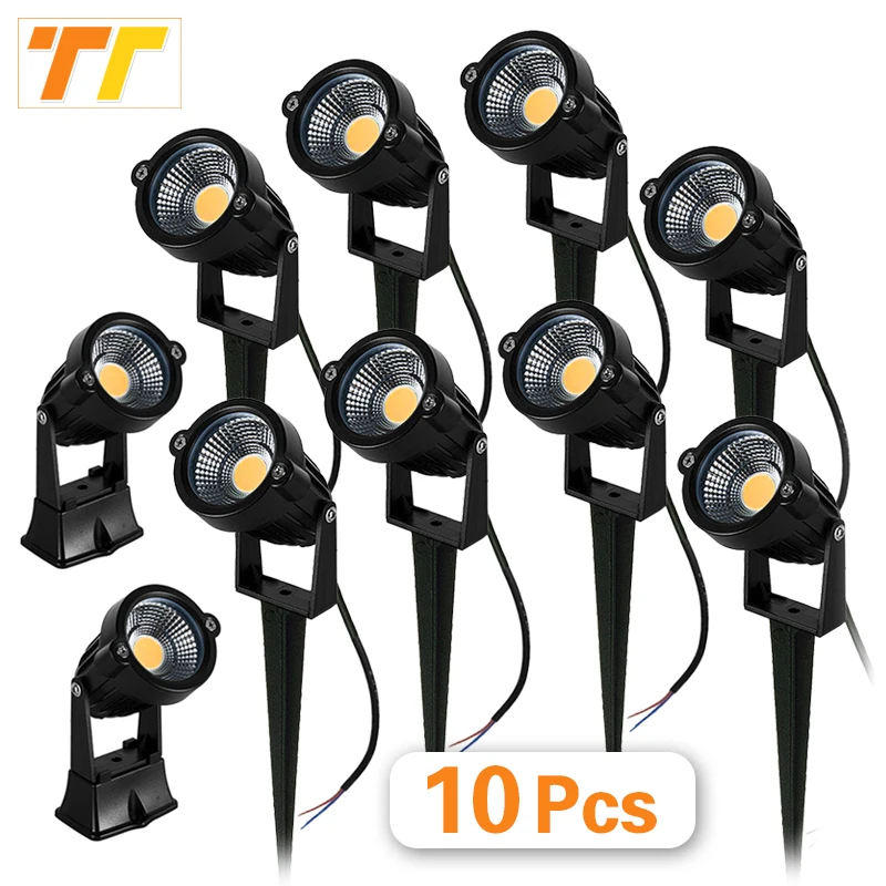 10pcs led rasen lampe wasserdichte garten leuchte ac220v 110v 7w 5w DC12-24V im freien led spike lichtweg landschaft ip65 spot birnen Image