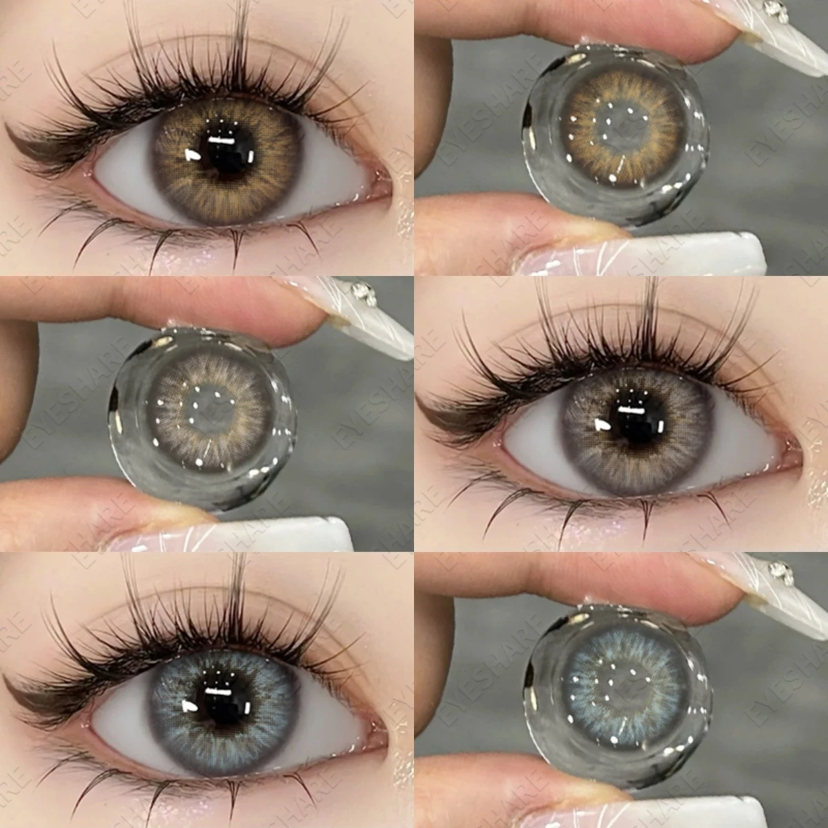 EYESHARE 1 Paar Kontaktlinsen in natürlicher Farbe für Augen, braune Kontaktlinsen, graue Linsen, modische Linsen, blaue Augen, Kontaktlinsen Image