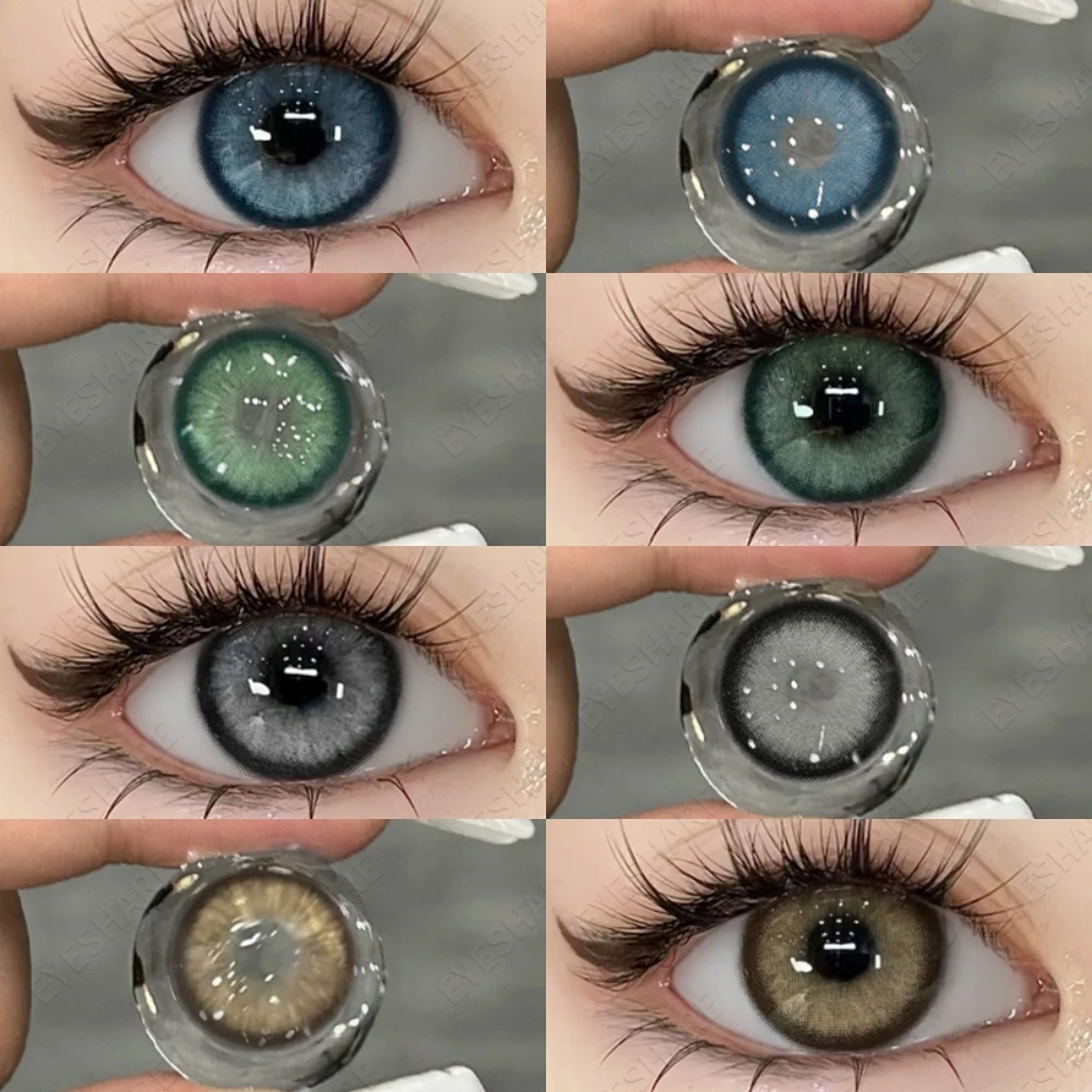 EYESHARE Neue 1 Paar farbige Kontaktlinsen für Augen, braune Kontaktlinsen, modische blaue Augenlinsen, jährliche koreanische graue Kontaktlinsen Image