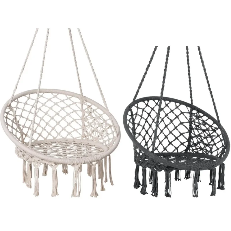 Outdoor Makramee Schaukel Hänge sessel Hand gewebte Seil Schaukel Y- Stop Hänge sessel für zu Hause Schlafzimmer Terrasse Deck Garten Indoor