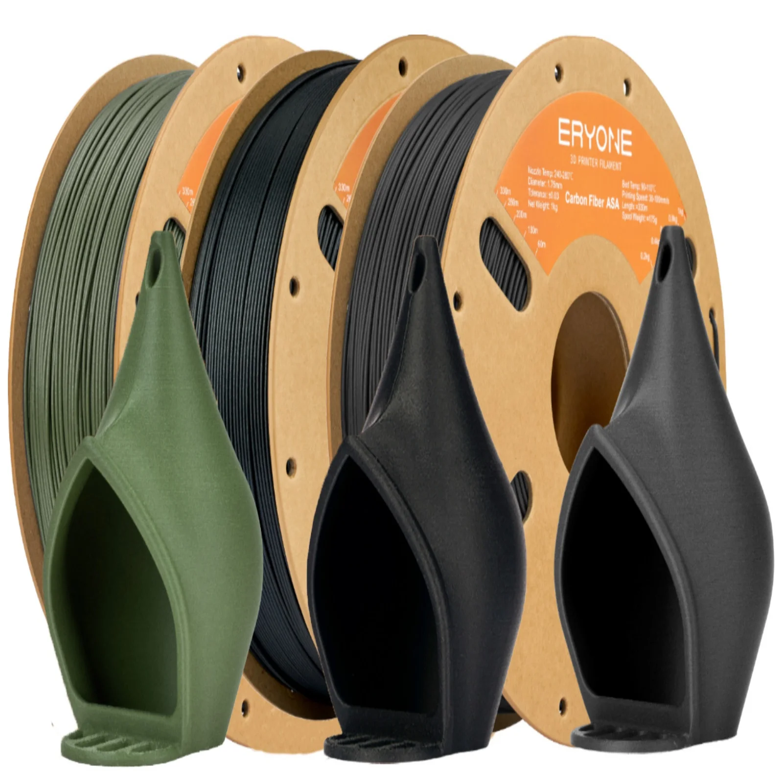 ERYONE 1 kg ASA Carbonfaser-Premium-Filament, 3D-Druck, mehrfarbig erhältlich, AS-Carbonfaser-Filament, geeignet für den Außenbereich, 1 kg/Spule Image