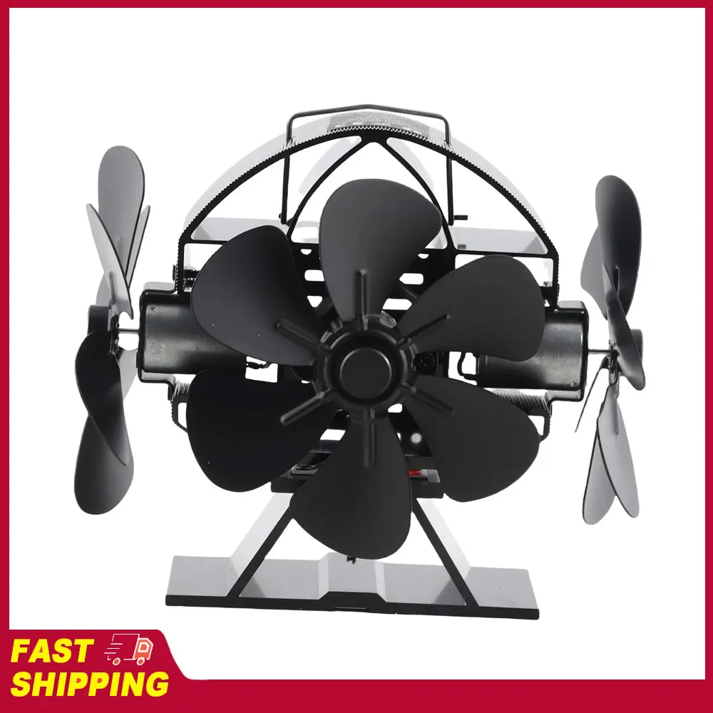 Tragbarer Ofenventilator mit 3 Köpfen und 18 Flügeln für effizienten Luftstrom 270° ° Wärmebetriebener Kaminventilator für Holzöfen zu Hause