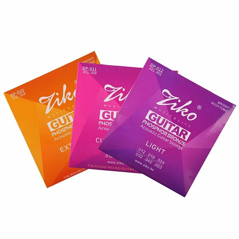 ZIKO DP 010 011 012 Akustikgitarrensaiten Teile PHOSPHOR BRONZE Musikinstrumente Zubehör Image