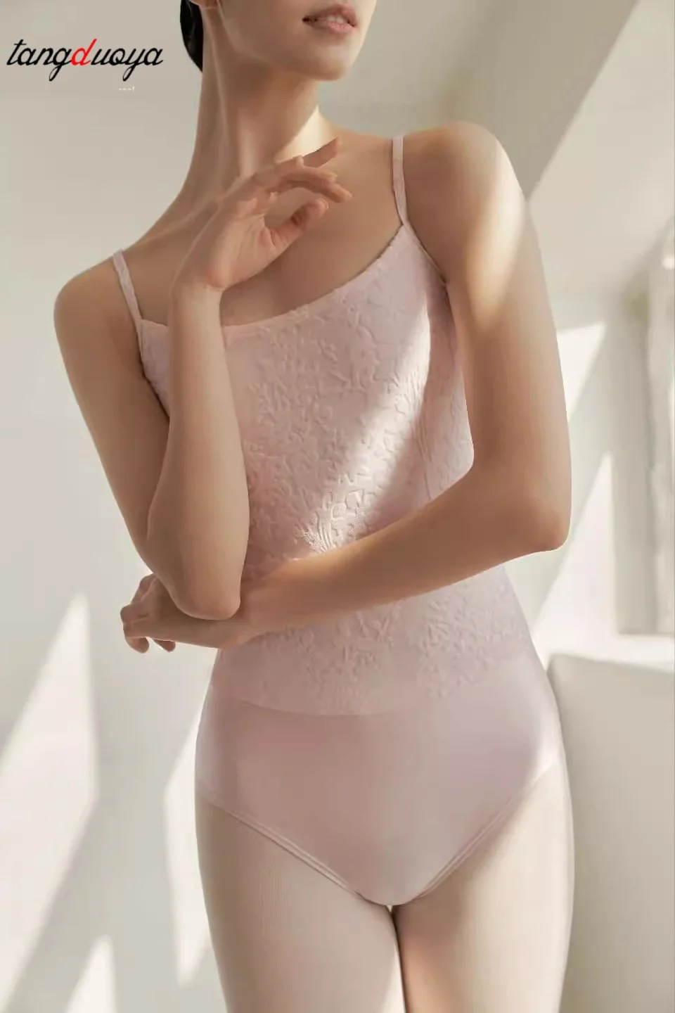 Damen Tanz-Ballett-Trikots, Camisole-Gymnastikanzug, Yoga-Bodysuit für Erwachsene, Rückenfreier Ballett-Bodysuit, Teenager-Eiskunstlauf-Badeanzug Image