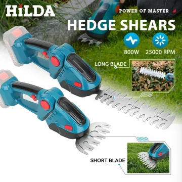 HILDA 2 IN1 Elektrische Heckenschere Cordless Handheld Jäten Beschneiden Schere Strauch Mäher Garten Werkzeug Für Makita 18 V Batterie Image