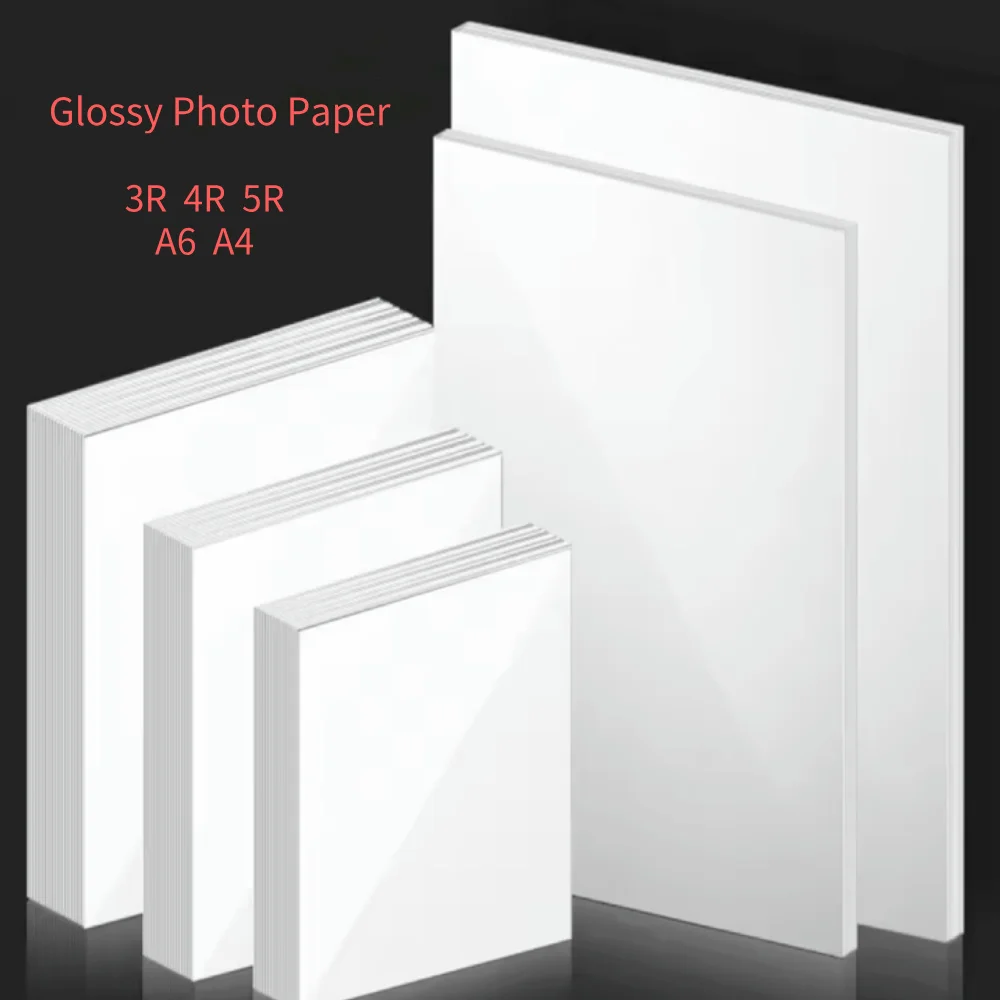 Hochwertiges A4 4R glänzendes Fotopapier, 100/20 Blatt, hochglänzendes, schnell trocknendes Fotopapier für Canon HP Farbtintenstrahldrucker