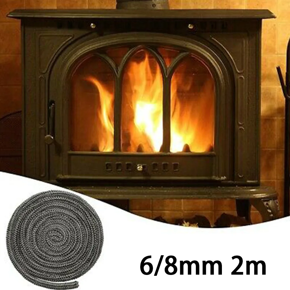6/8mm 2M Kamin Abdichtung Seil Schwarz Herd Feuer Seile Holzofen Tür Dichtung Hochtemperatur Fiberglas seil Dichtung