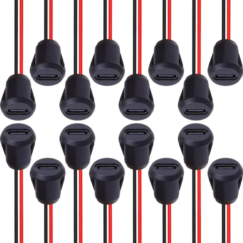 5/1 stücke Typ-C Weibliche 2Pin USB Stecker Typ-C Wasserdicht mit Buchse Schnelle Lade Jack lade Port USB-C Ladegerät Stecker Image