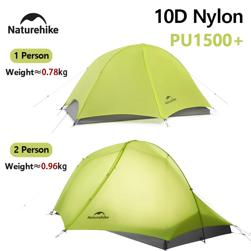 Naturehike Star Trail EXT 1 2 Zelt Camping Outdoor Ultraleichtes 10D Nylon Rucksackzelt Wasserdichtes 3-Jahreszeiten-Schutzzelt Image