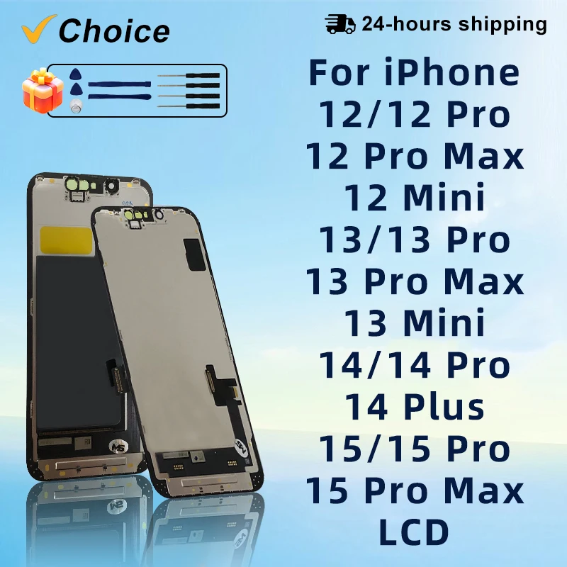 OLED für iPhone 12 Pro Max 13 Mini 12 LCD-Display 3D-Touchscreen-Digitizer für iPhone 14 Plus 14 Pro Max 15 Plus 16 Display XR Image