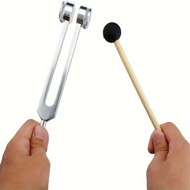 Miwayer 128Hz Stimmgabel für Klangtherapie, Stressabbau, Otoakustische Emissionstests und Ohrenuntersuchungen (Schlägel & Schraubenschlüssel im Lieferumfang enthalten) Image