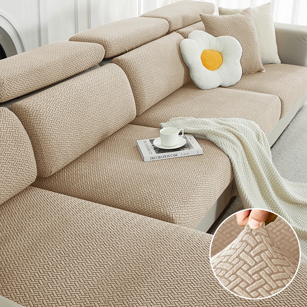 Jacquard-Sofabezug, solide, elastisch, Sofa-Kissenbezug, Wohnzimmer, waschbar, Spandex, Sofa, Sitz, Schonbezug, Chaiselongue, Zuhause, Haustiere