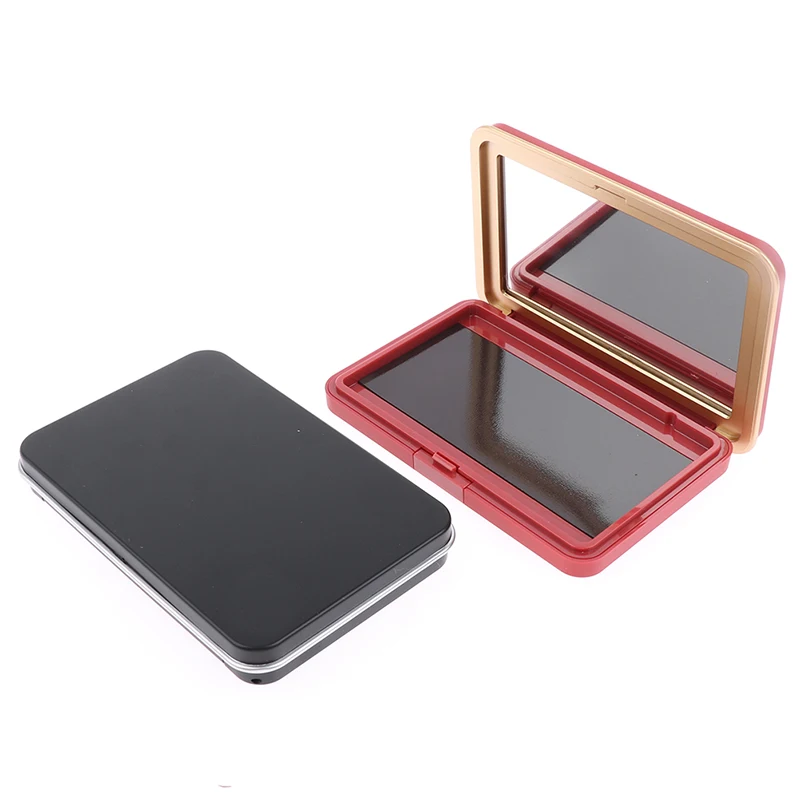 Glitzer-Make-up-Spenderbox mit Spiegel, 1 Stück, mattschwarz, leer, magnetisch, Kosmetikpalette, Lidschatten, Rouge, DIY-Make-up-Box Image