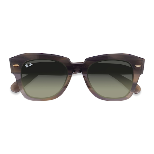 Unisex s square Striped Green Acetate Prescription sunglasses - Eyebuydirect s Ray-Ban State Street