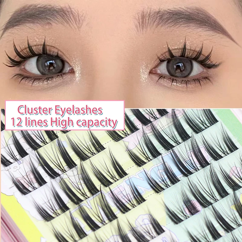 10/12 Linien Große Box Einzelne Cluster Segmentierte Dicke Stil Kleine Teufel Falsche Wimpern Cartoon Falsche Wimpern Image