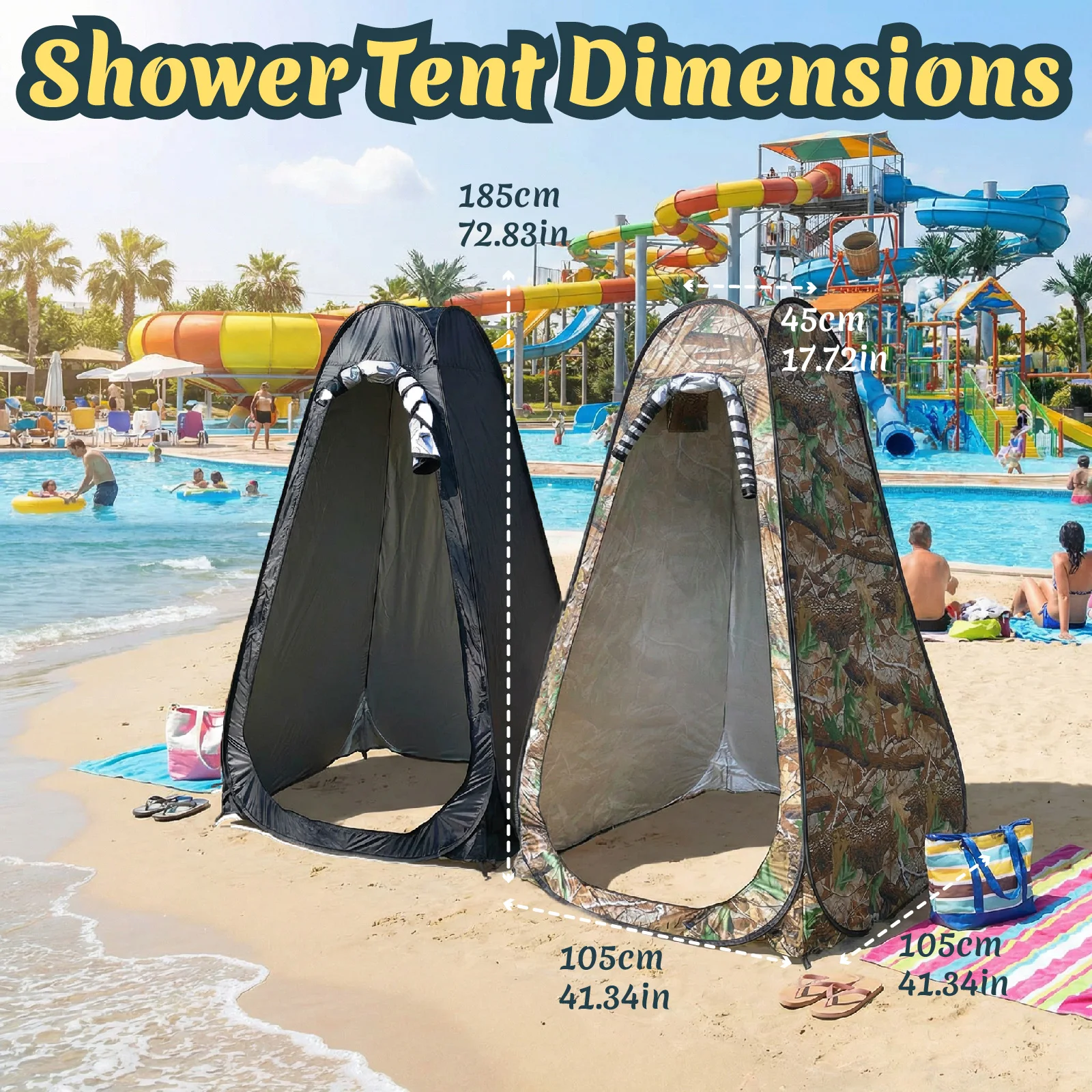 Tragbares Pop-Up-Privatsphäre-Zelt für Outdoor-Dusche, Camping-Toilette, Regenschutz, Einfacher Aufbau, Faltbar mit Aufbewahrungstasche Image