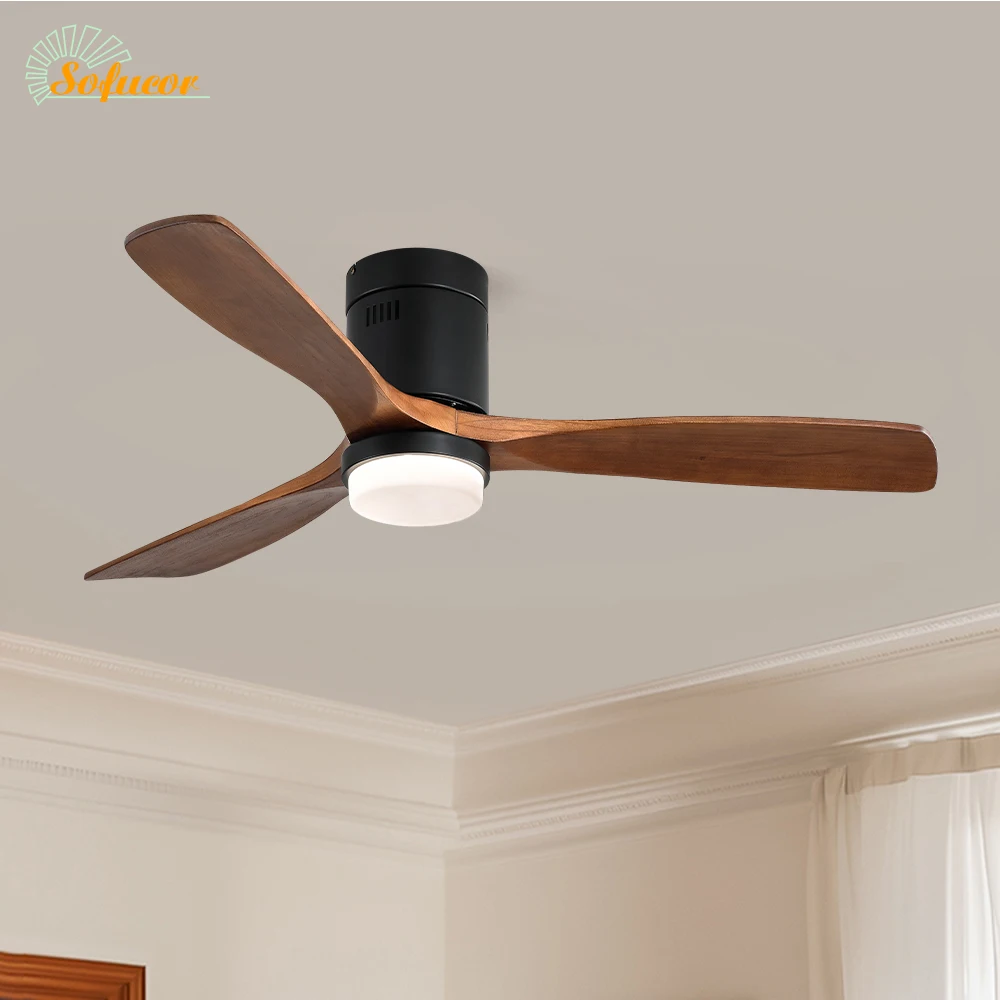 Sofucor 52-Zoll-Deckenventilator mit LED-Fernbedienung, leisem DC-Motor und 6-stufiger Hochgeschwindigkeitsfunktion. Image