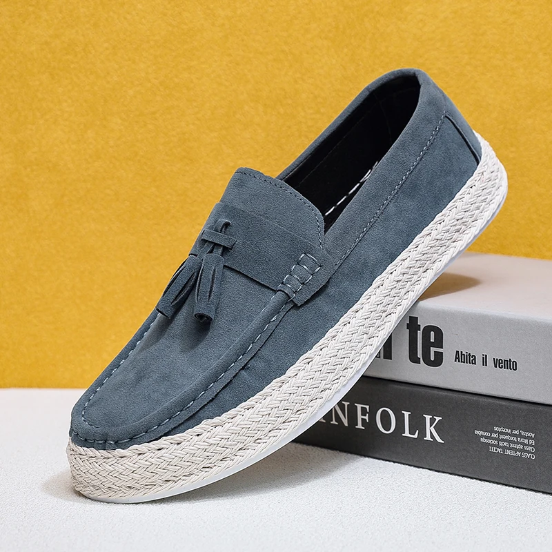 Übergrößen 39-46 Herren Freizeitschuhe Flache Outdoor-Sneaker Leichte Bootsschuhe Fahrer-Loafer Atmungsaktive Herren Canvas-Schuhe Image