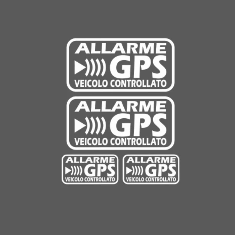 1 SET GPS-Alarm-Warnaufkleber Weiß Schwarz Wasserdichte Vinyl-Aufkleber für Auto-Fahrzeug-Außendekoration Image