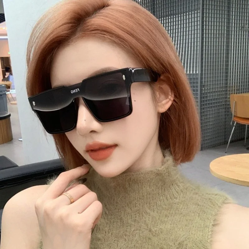 Retro Quadratische Damen-Sonnenbrille, Modische und Beliebte Herren-Großrahmenbrille, Outdoor-Sonnenbrille Image