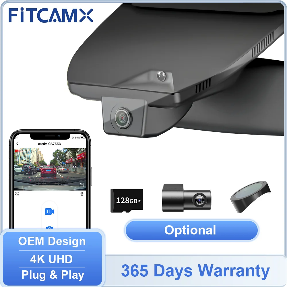 FITCAMX 4K Dashcam für Kia Niro & Niro EV 2017-2026, WLAN-App-verbundene Autokamera, Fahrtenschreiber für Kia Sorento 2021-2025 Image
