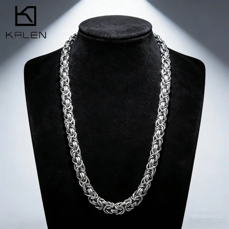 KALEN Edelstahl-Halskette mit dicken Gliedern für Herren, Punk, wasserdicht, trendiger Gothic-Schmuck, Geschenk, 6/7/8 mm breit, Damen-Choker Image