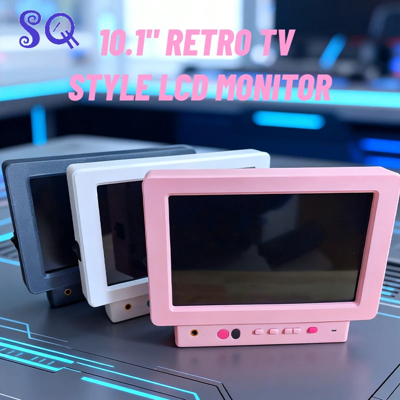 10,1 Zoll Retro CRT-Stil LCD-Monitor für PS1 PS2 PS3 HDMI-Version Vintage Gaming-Display 3,5mm Anschluss Dual-Lautsprecher Typ-C Betrieben