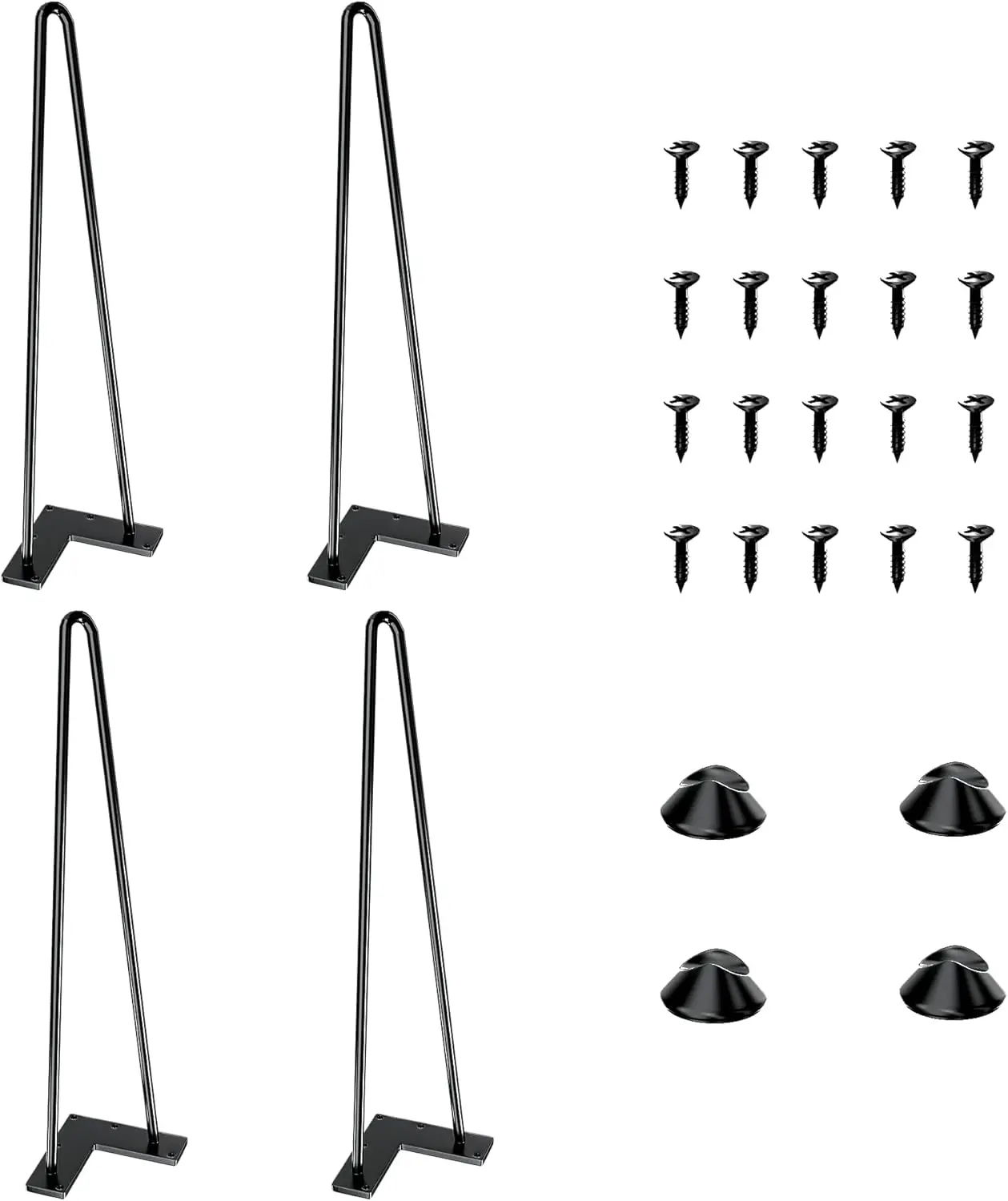 Metall-Tischbeine im Haarnadel-Design, 51 cm, 4 Stück, Schwarz, Tischfüße für Loft-Tische, Schreibtische, Couchtische, Möbel, DIY, massiv