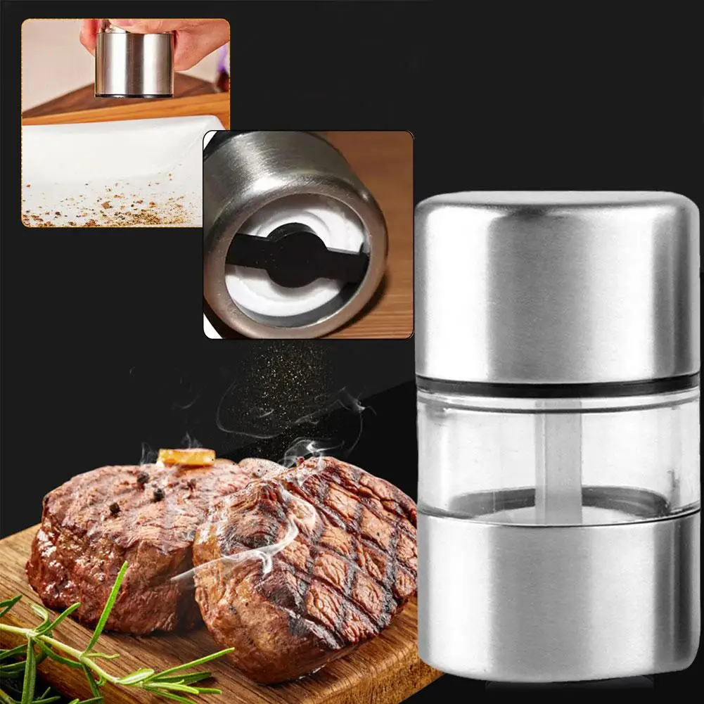 Tragbare Salz Pfeffermühle Edelstahl Tragbare Mini Mühle Für Kräuter Pfeffer Gewürz Rose Salz Küche Werkzeug Image