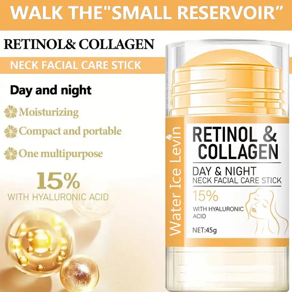 1-10X Retinol- und Kollagen-Gesichts- und Halscreme-Stift mit Hyaluronsäure, Tiefenwirksame Feuchtigkeitspflege und Straffung für Tag & Nacht Image