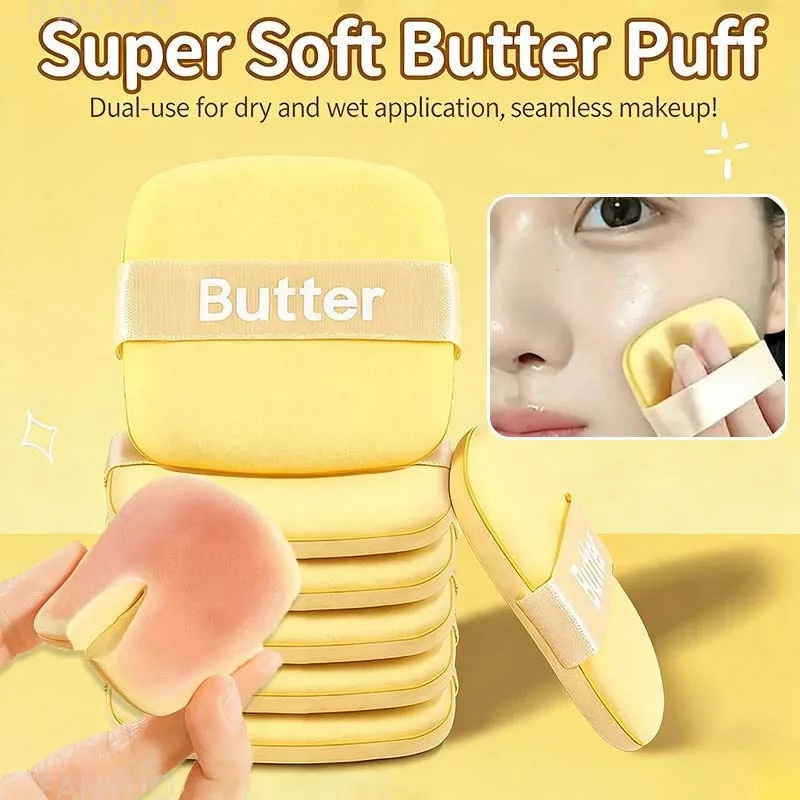 Butter Puff Air Cushion Biscuit wird größer, wenn er Wasser trifft, superweiche, flüssige Foundation, doppelseitige Make-up-Puffs Image