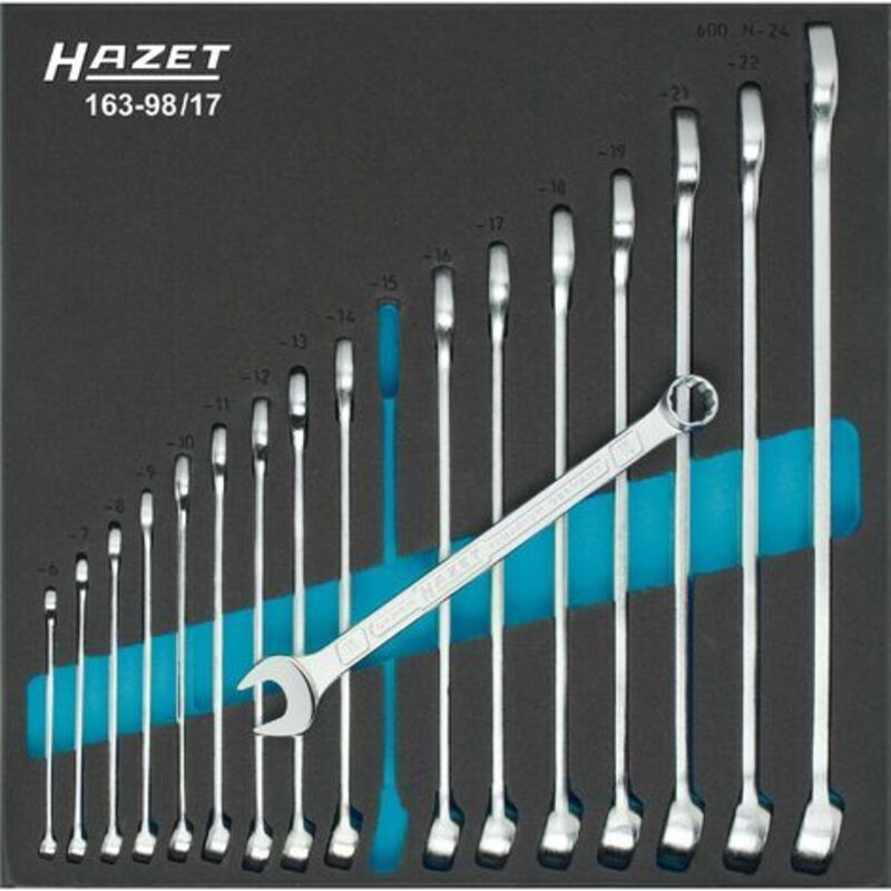 Serie Di Chiavi Combinate 163-98/17 ∙ Profilo Trazione Con Doppio Esagono Esterno ∙ 17-pezzi ∙ 6 – 24