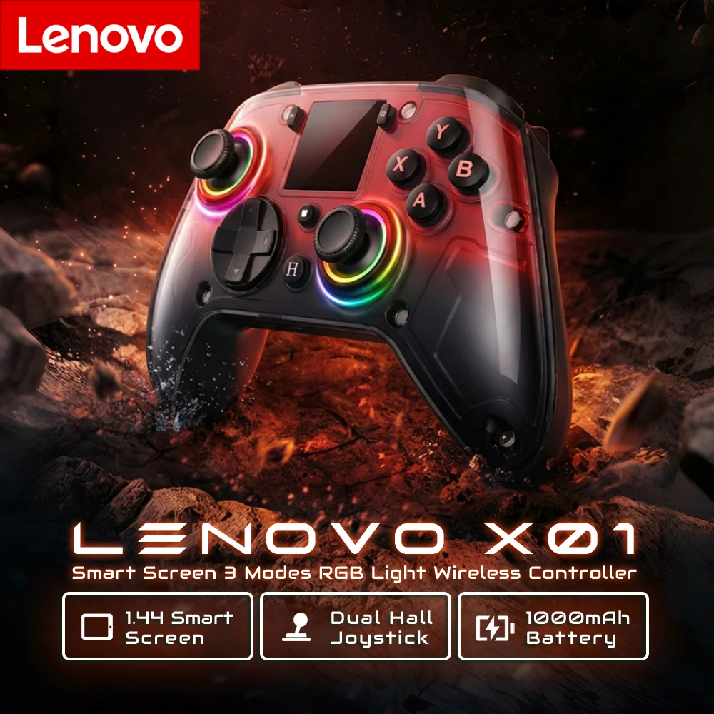 Lenovo X01 1,44-Zoll Smart Screen Wireless Controller 3 Modi für Switch PS4 IOS Android PC TV Programmierbarer Rücktasten-Gamepad Image