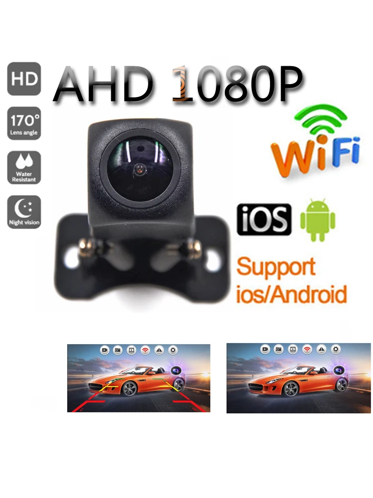Kabellose Auto-Rückfahrkamera WIFI 170 Grad Rückfahrkamera HD Nachtsicht Mini für iPhone Android 12V Autos Image