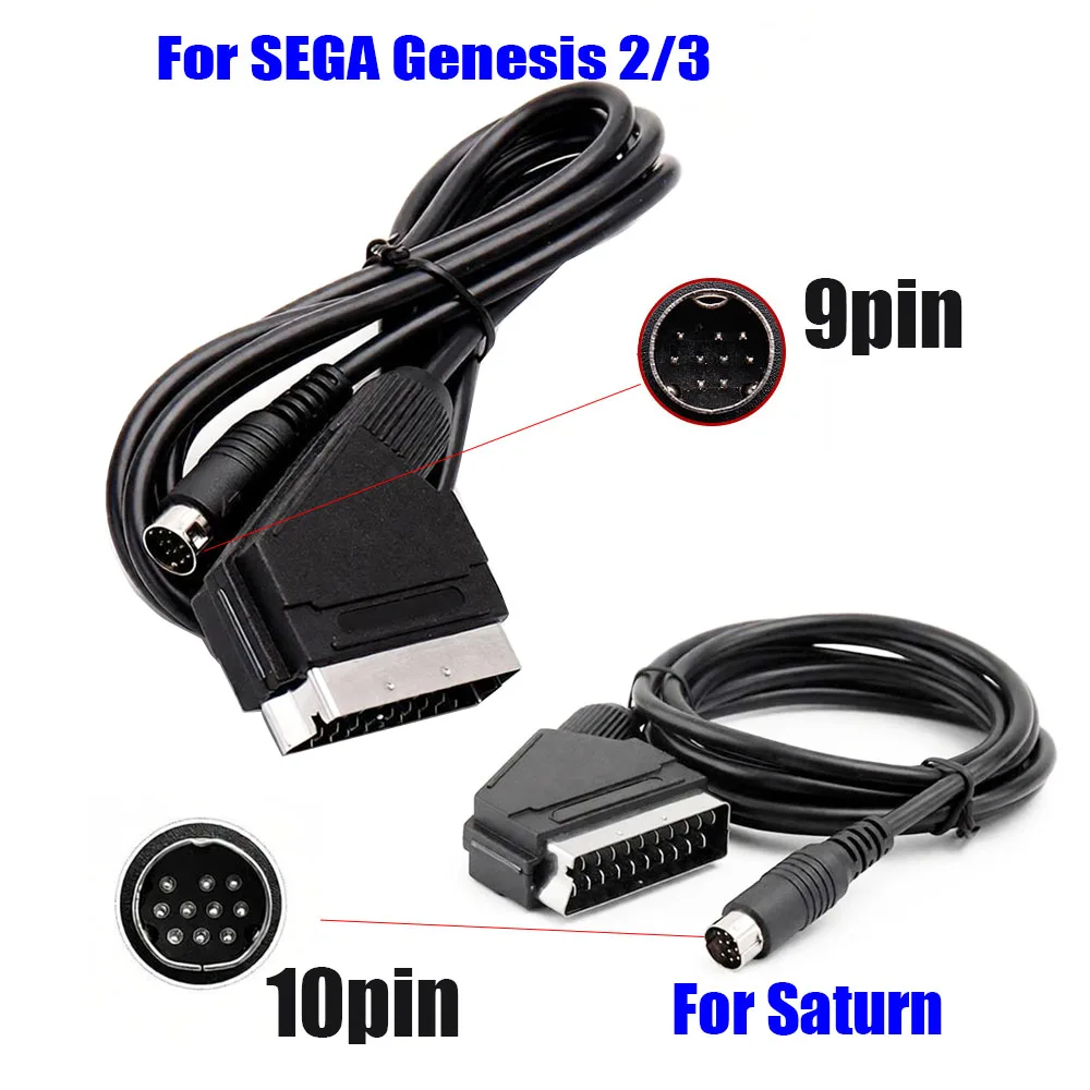 1,8 m RGB-Schleifenkabel, AV-Verbindungskabel, geeignet für Sega Saturn PAL, Sega Genesis 2/3 NTSC-Spielkonsolenversion Image