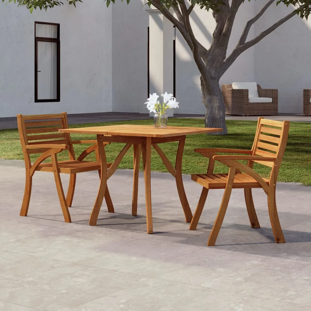 Gartentisch 85x85x75 cm Massives Akazienholz Moderner wasserfester Gartentisch aus Holz für Terrasse und Hof (nur Tisch)