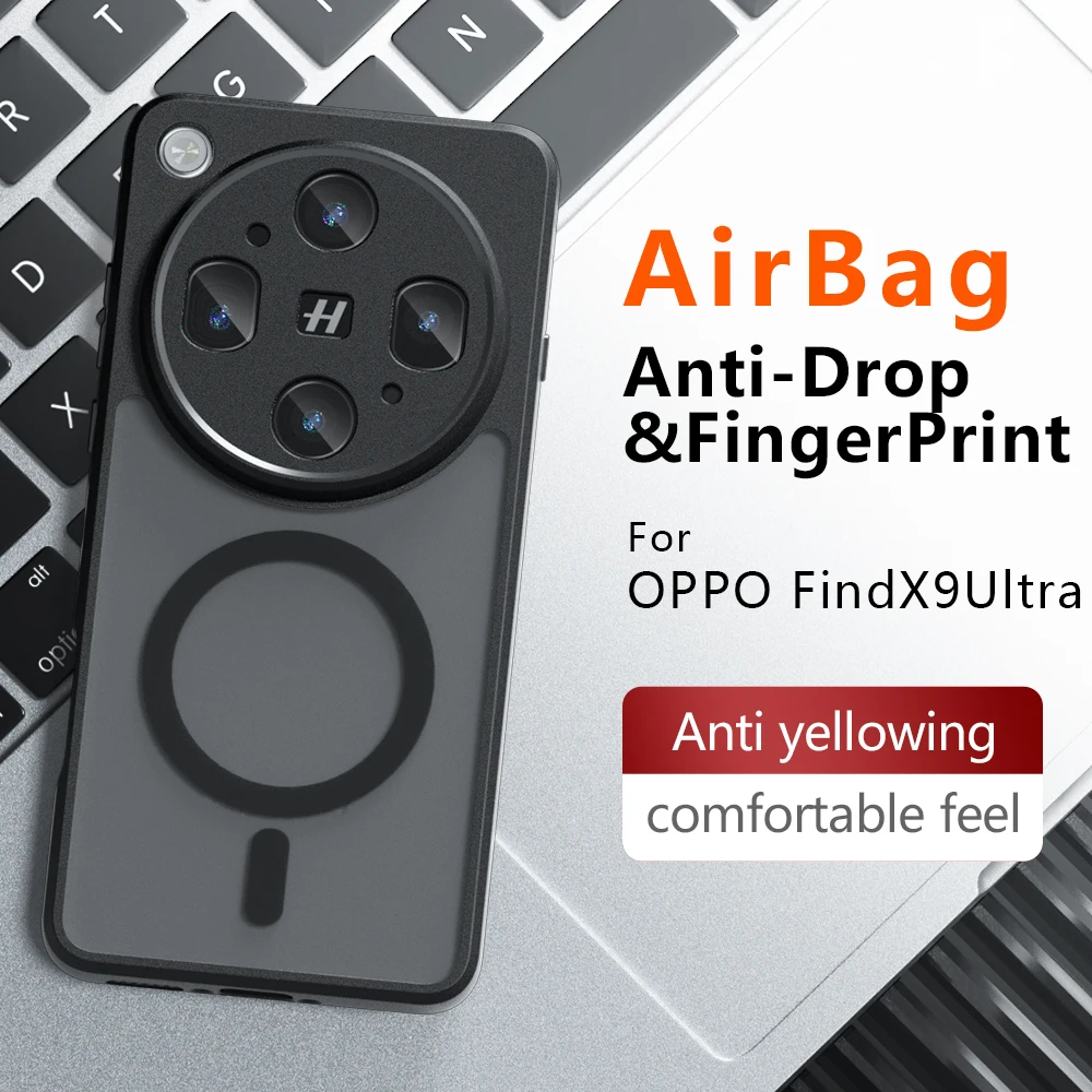 Per OPPO Find X9 Ultra Magsafe Custodia magnetica in acrilico opaco per OPPO Find X9 Ultra Cover trasparente antiurto per telefono con paraurti rigido