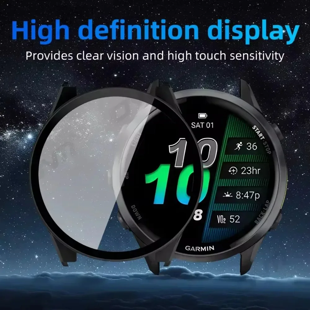 Hülle + gehärtetes Glas für Garmin Forerunner 970 570 965 165 265 Schutzfolie aus gehärtetem Glas für Venu 3/Vivoactive 5 Hülle Image