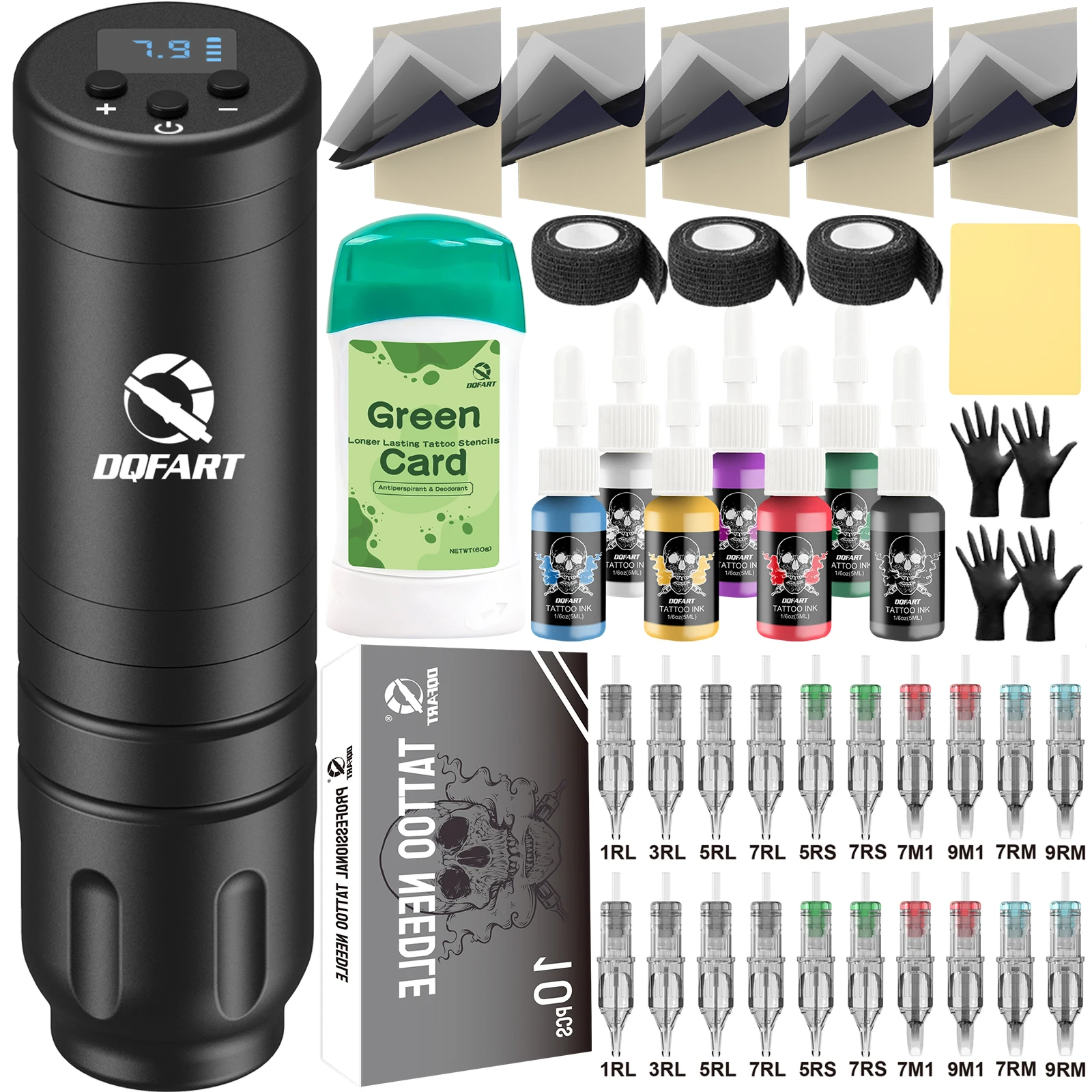 DQFART Tattoo-Set Hochwertiges Tattoo-Pen-Set für Anfänger Make-up, Tattoo-Maschine Neues Cooles Tattoo-Netzteil Tattoo-Pistolen-Set Image