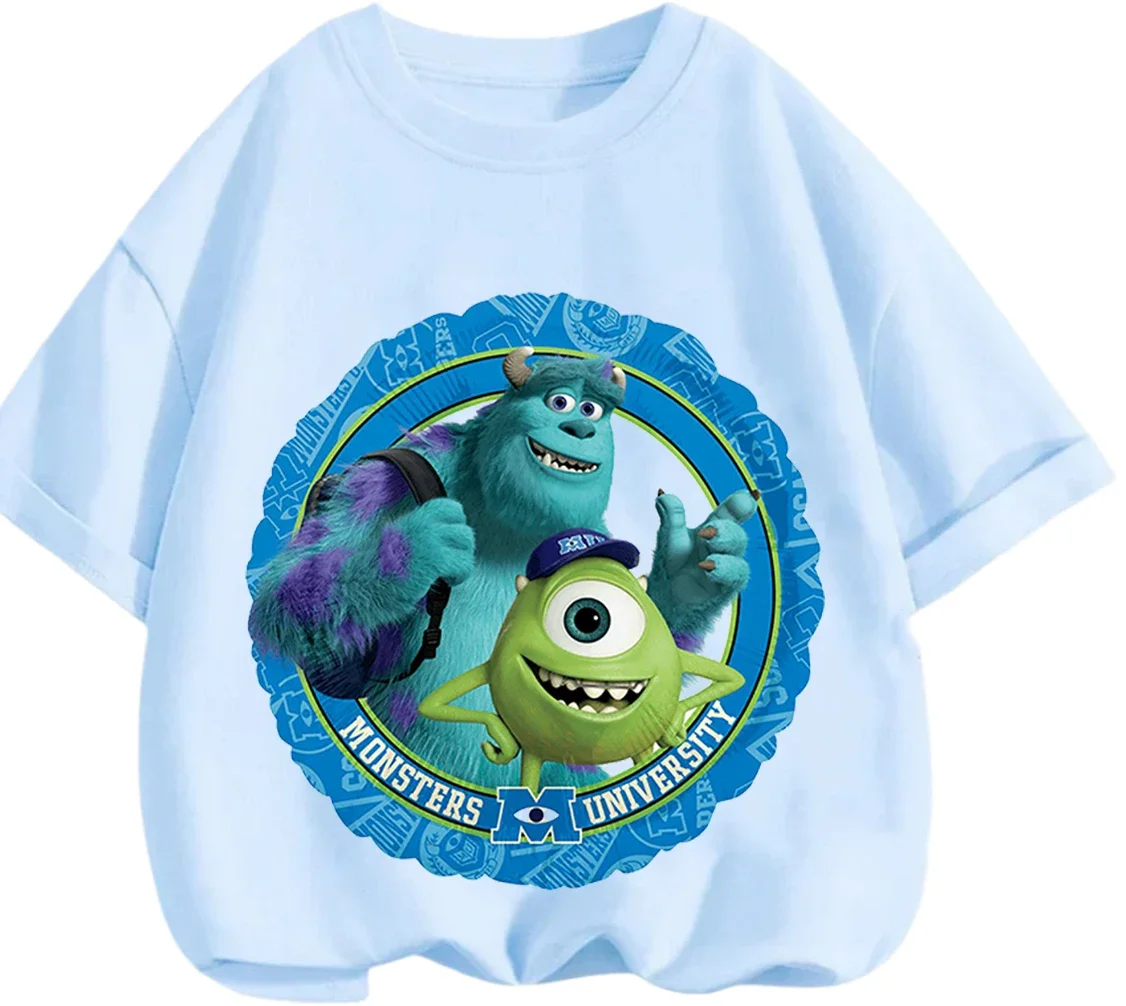 Modisches Kinder-T-Shirt für den Sommer, Monsters Inc, süßer Kawaii-Druck, lässiger Rundhalsausschnitt, Streetwear, 3 14 Image