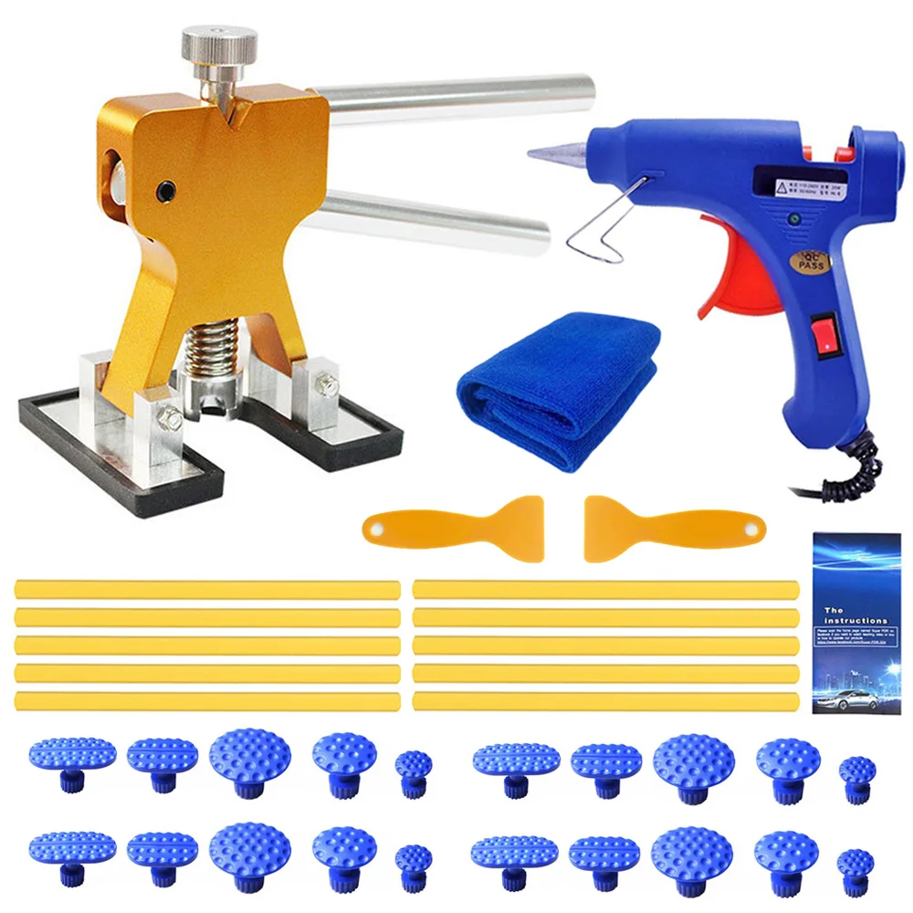 Strumento di riparazione ammaccature per auto Estrattore di ammaccature Riparazione automatica senza vernice Kit di riparazione per rimozione ammaccature automobilistiche Kit di riparazione ventosa