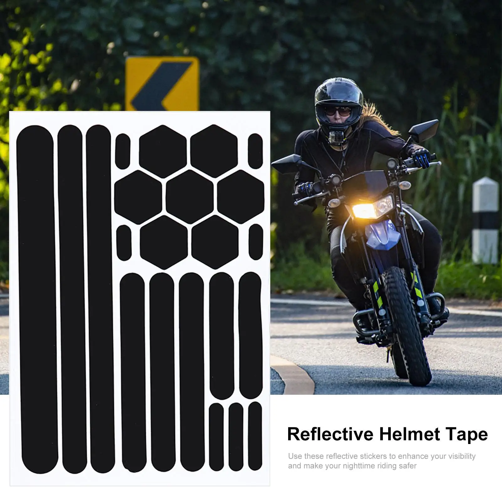 Reflektierendes Klebeband für Fahrräder, unsichtbare Helmaufkleber, selbstklebendes reflektierendes Klebeband für Helme, Fahrräder, Motorräder, Roller Image