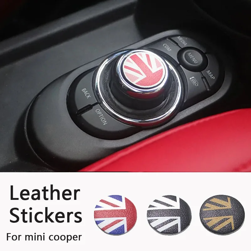 Couvercle de bouton multimédia de commande centrale de voiture, autocollant de bouton de garniture pour mini cooper F56 F55 F57 pour accessoires mini cooper