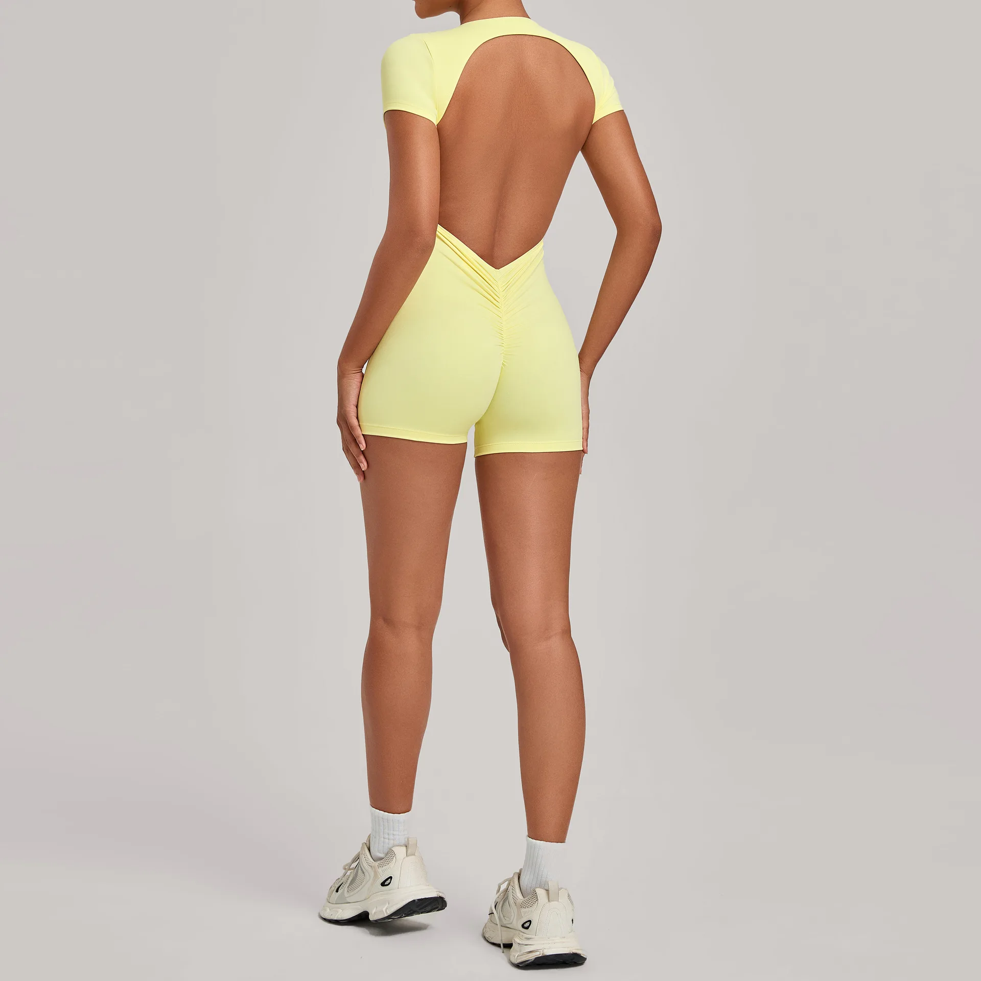 Ningyu Combinaison de sport pour femme, tenue de yoga moulante dos nu, ensemble de sport, combinaison de gym, vêtements de fitness et de yoga
