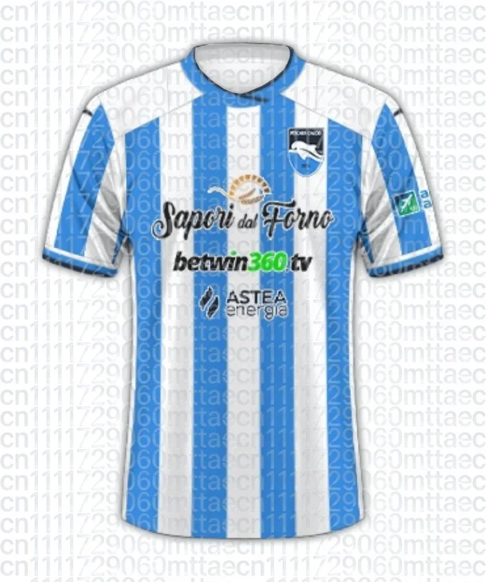 Maillot de football Pescara Calcio 2025-26 domicile 3D pour adultes et enfants, T-shirt Athleisure assorti pour la famille, séchage rapide, doux et léger pour l'été